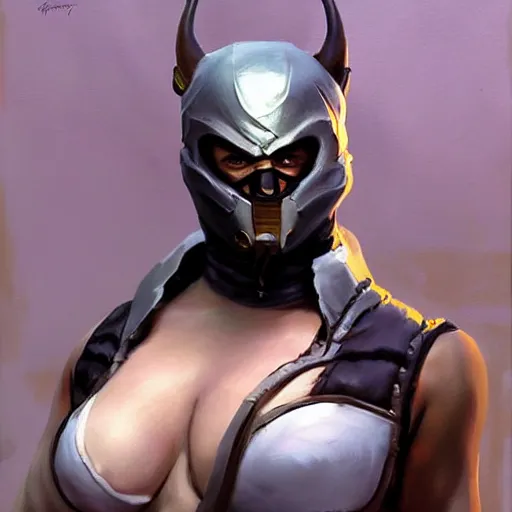 Image similar to greg manchess portrait painting of smoke from mortal kombat as overwatch character, medium shot, asymmetrical, profile picture, organic painting, sunny day, matte painting, bold shapes, hard edges, street art, trending on artstation, by huang guangjian and gil elvgren and sachin teng