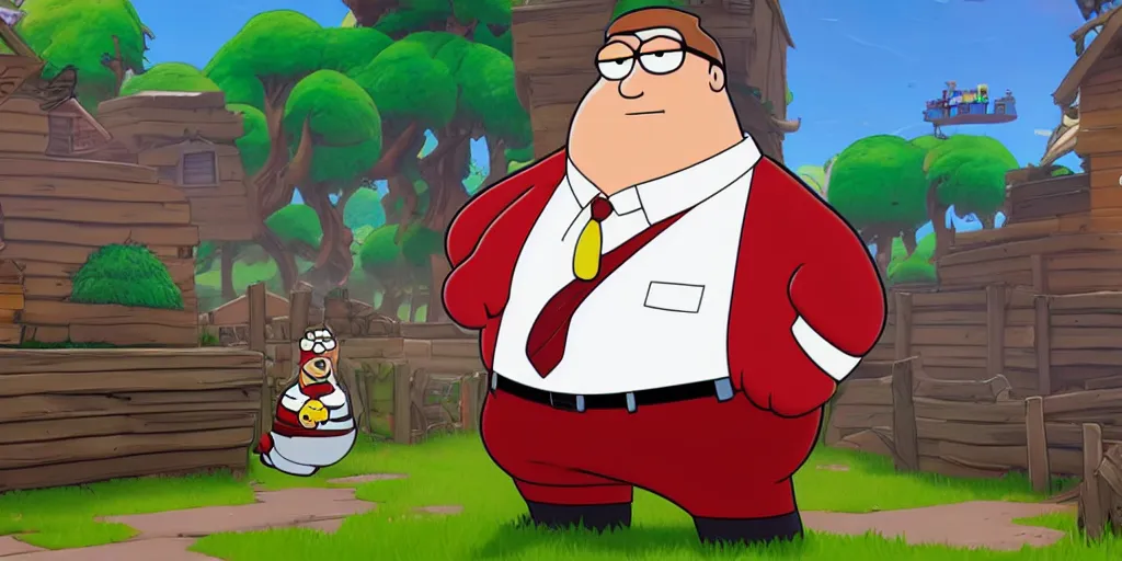 Prompt: peter griffin as a fortnite skin. high quality 8 k resolution