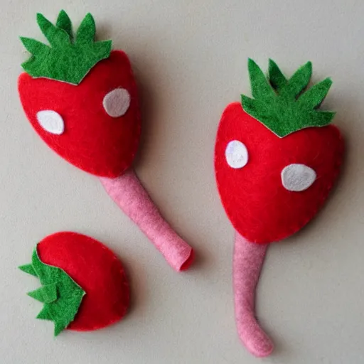 Image similar to adorable strawberry critter felt doll