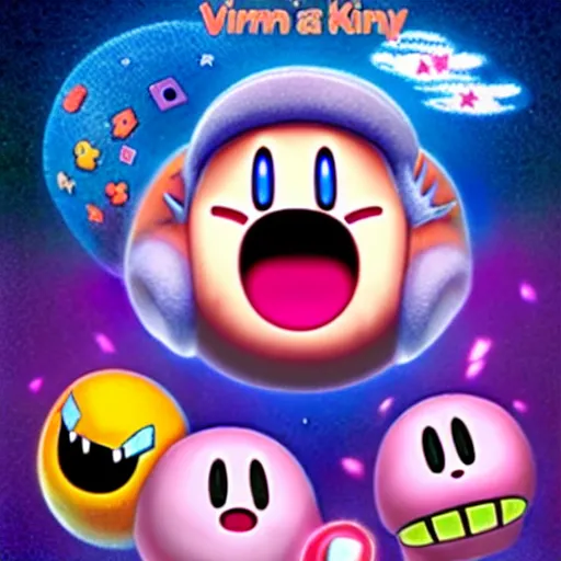 Image similar to kirby consuming the universe, kirby's dreamland as a horror movie