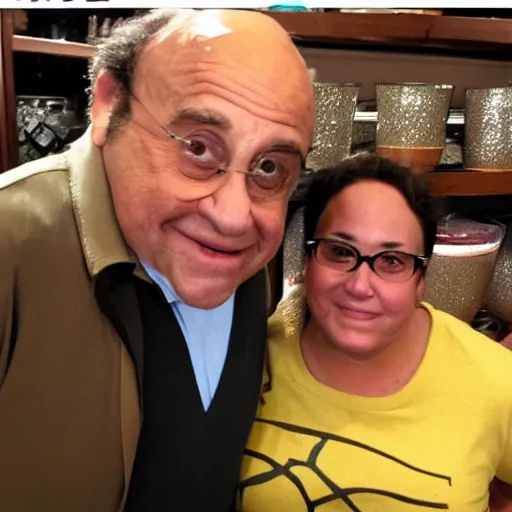 Prompt: Meeting DANNY DEVITO in the backrooms of Starbucks