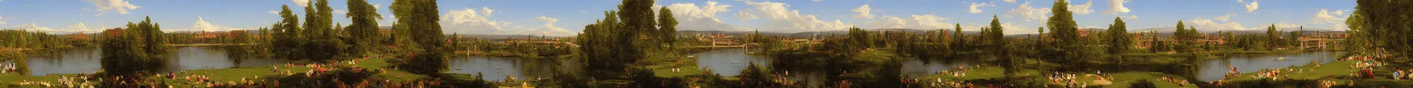 Image similar to spokane riverfront park painting by thomas cole