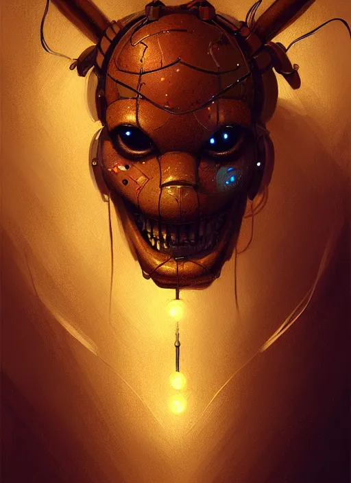 Prompt: portrait of springtrap, intricate, elegant, glowing lights, highly detailed, digital painting, artstation, concept art, sharp focus, illustration, art by wlop, mars ravelo and greg rutkowski