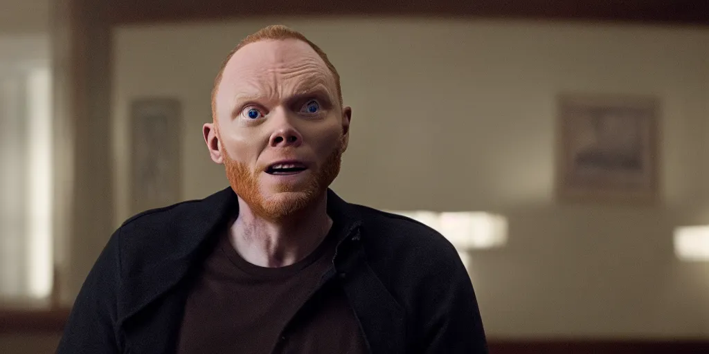 Image similar to a film still of Bill burr in Prey (2022), high quality