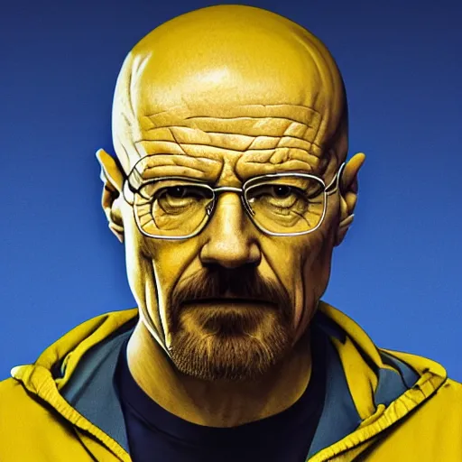 Image similar to portrait of Walter White, yellow lighting, highly detailed