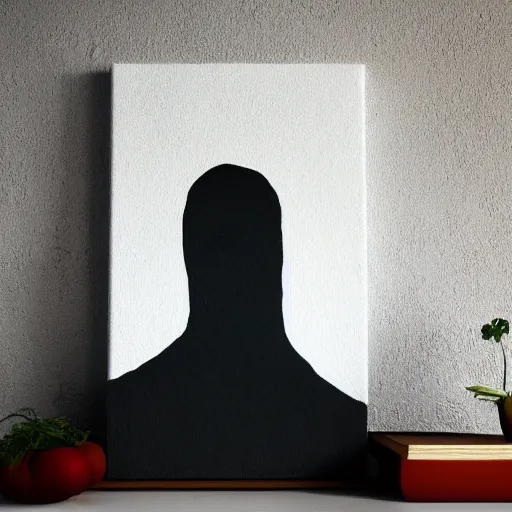 Prompt: painting of a tall black shadow in front of someone's bed staring at them while they sleep