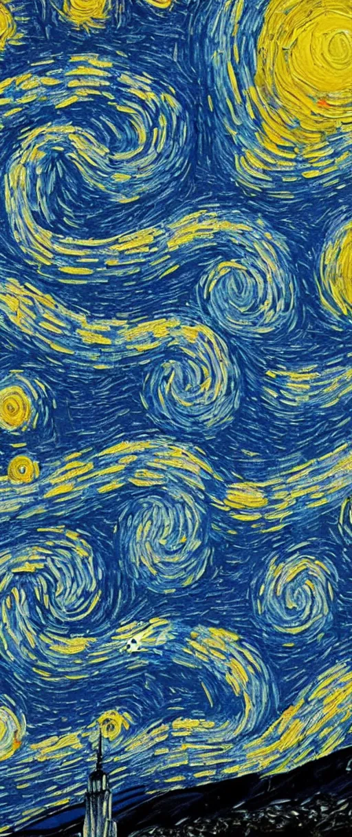 Image similar to painting of new york in the style of starry night