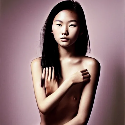 Image similar to photo portrait of beautiful 2 0 - year - old asian woman by mario testino,'models. com ', elegant, luxury, masterpiece, sharp focus