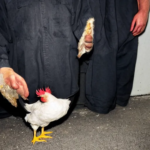 Image similar to a prisoner that has a chicken head