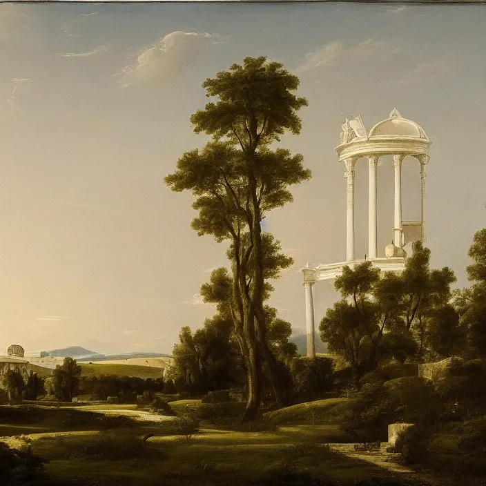 Image similar to a building in a serene landscape, by antonio canova