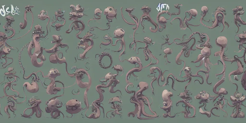 Image similar to character design, concept art, anthropomorphic octopus, unreal engine, by studio ghibli,