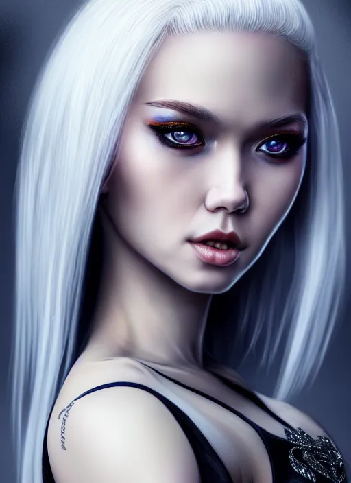 Prompt: photo of kerli koiv in the style of stefan kostic, realistic, half body shot, sharp focus, 8 k high definition, insanely detailed, intricate, elegant, art by stanley lau and artgerm, foggy backgeound