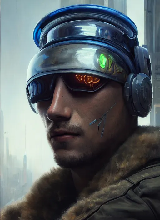 Prompt: portrait of a cyberpunk cyborg mercenary, detailed realism face in painting, detailed beautiful portrait, oil painting masterpiece, 8 k resolution, smooth, sharp focus, trending on artstation, by rembrandt