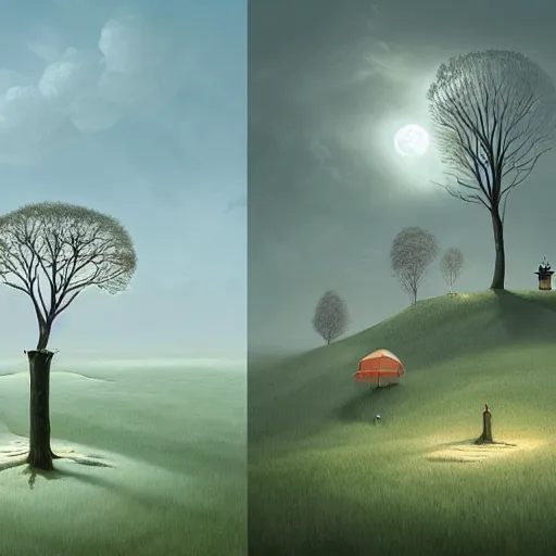 Prompt: day and night, gediminas pranckevicius