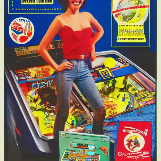 Prompt: ballys pinball ad for turkey shoot ( 1 9 8 2 ) high quality 8 k scan