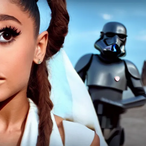 Image similar to Ariana Grande in star wars. 8K resolution. award winning photography,