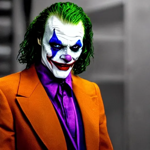 Image similar to stunning awe inspiring sylvester stalone as the joker, movie still 8 k hdr atmospheric lighting