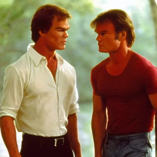 Image similar to dexter morgan and patrick swayze in dirty dancing movie still