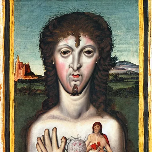 Prompt: salome holding decapitated head of st. john the baptist