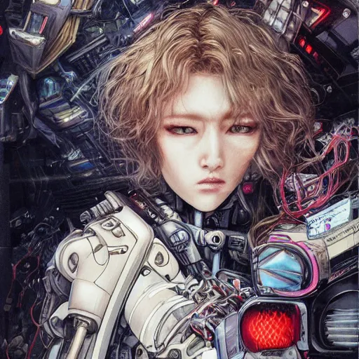 Image similar to a portrait of a character in a scenic environment by ayami kojima, hyperdetailed, cyberpunk, cool, cybernetically enhanced, trending on artstation