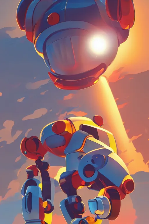 Image similar to metabots medabots medarotto medarot robot minimalist comics, behance hd by jesper ejsing, by rhads, makoto shinkai and lois van baarle, ilya kuvshinov, rossdraws global illumination ray tracing hdr radiating a glowing aura