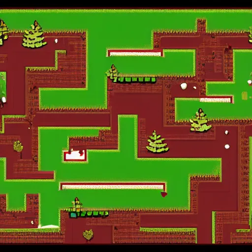 Prompt: level design of a 2 d game, forest theme