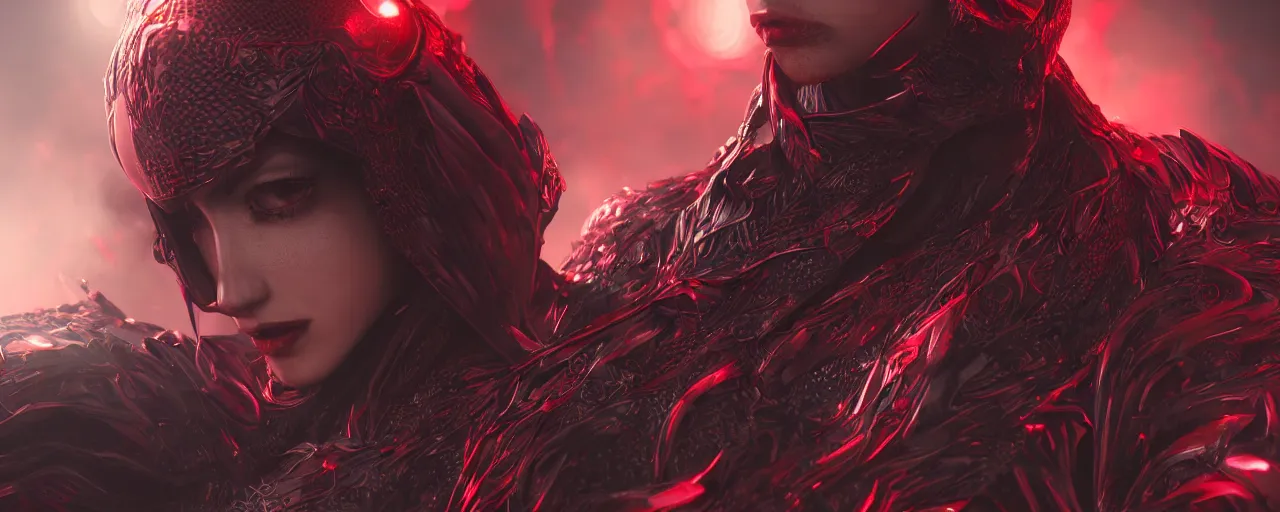 Image similar to crimson - black honeycomb centered, concept art, intricate, photorealistic, octane render, rtx, hdr, unreal engine, dnd digital art by artgerm