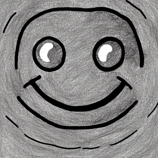 Image similar to a minimalistic drawing of a smiley face upside down, digital art, trending on artstation, fine details, highly detailed, ultra detailed