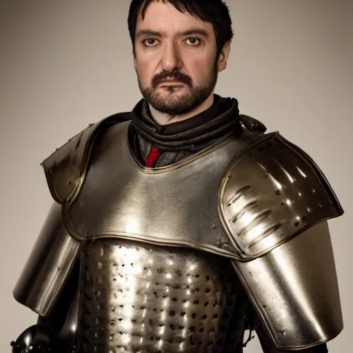 Prompt: richard iv the roman king photo, real human, soft studio lighting, 6 0 mm lens in full armor