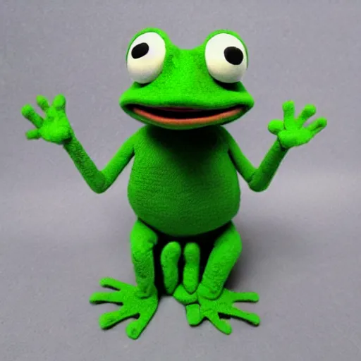 Image similar to pepe frog from the jim henson company