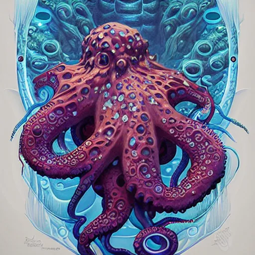 Prompt: underwater lovecraft cthulhu portrait, octopus, Pixar style, by Tristan Eaton Stanley Artgerm and Tom Bagshaw.