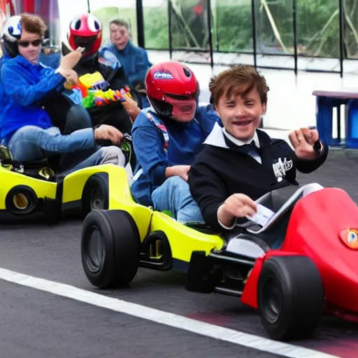 Prompt: the presidential elections being decided by a go kart race