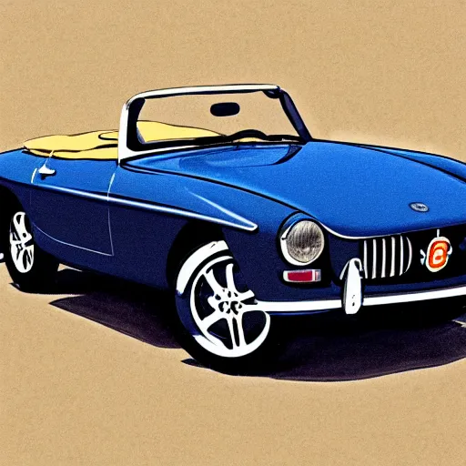 Image similar to illustration of a vintage mgb