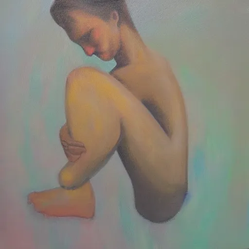 Image similar to loneliness, oil on canvas