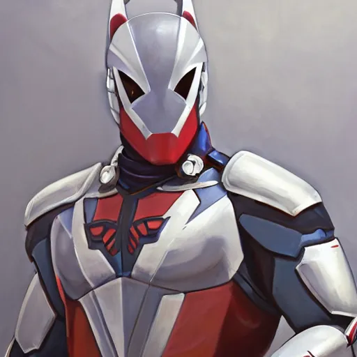 Image similar to greg manchess portrait painting of armored spiderman ultraman grey fox from metal gear cyborg gay japanese - american hybrid as overwatch character, medium shot, asymmetrical, profile picture, organic painting, sunny day, matte painting, bold shapes, hard edges, street art, trending on artstation, by huang guangjian and ail elvgren and sachin teng