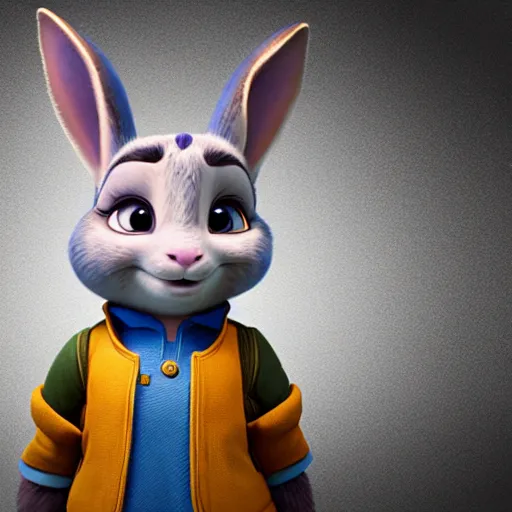 Prompt: Judy Hopps as a human, studio photography