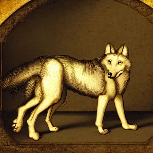 Image similar to retarded wolf, da vinci