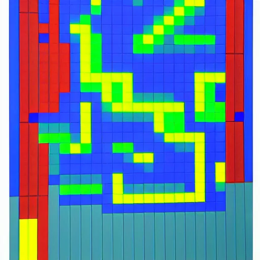 Prompt: a screenshot of tetris painted by mondrian