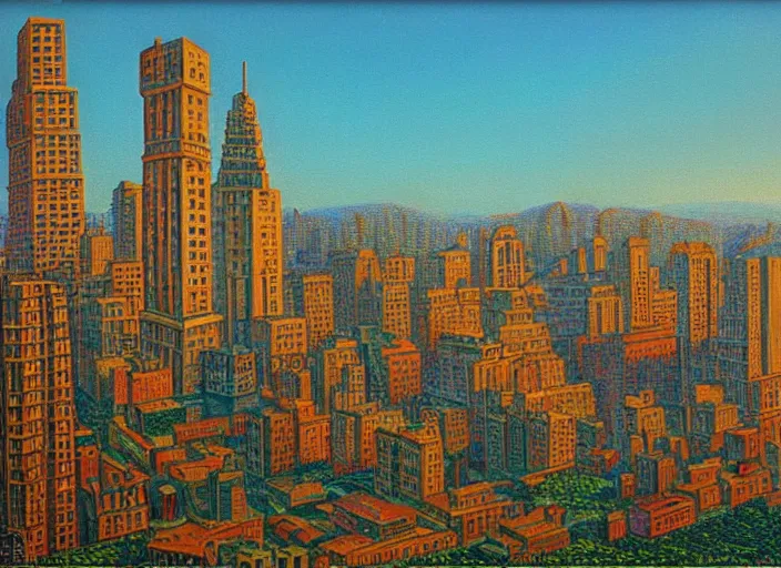 Image similar to a stone age cityscape by vladimir tretchikoff