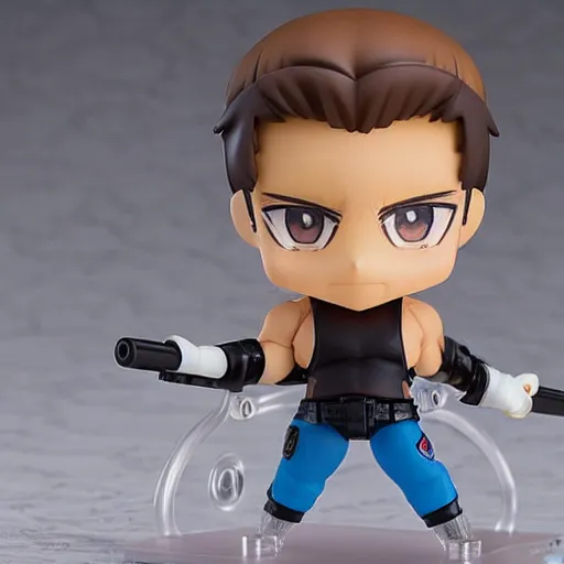 Image similar to an anime nendoroid of arnold schwarzenegger