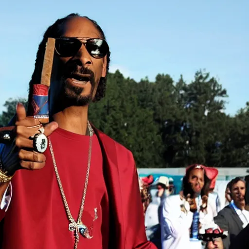 Image similar to snoop dogg attempting to smoke a giant oversized cigar