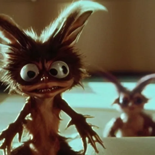 Image similar to gremlins with new hair, movie still