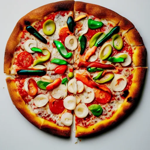 Image similar to A 🍕 made entirely out of 🥥 , 🥥 🍕 hybrid, 4k food photography