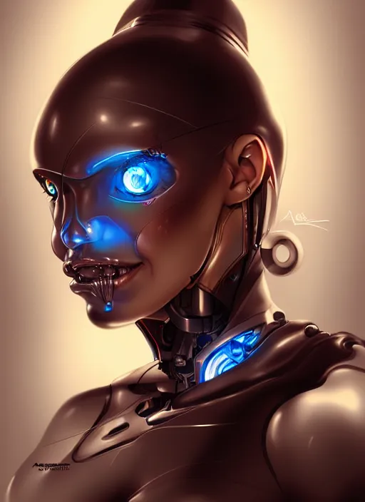 Image similar to portrait of a cyborg woman by Artgerm, biomechanical, hyper detailled, trending on artstation