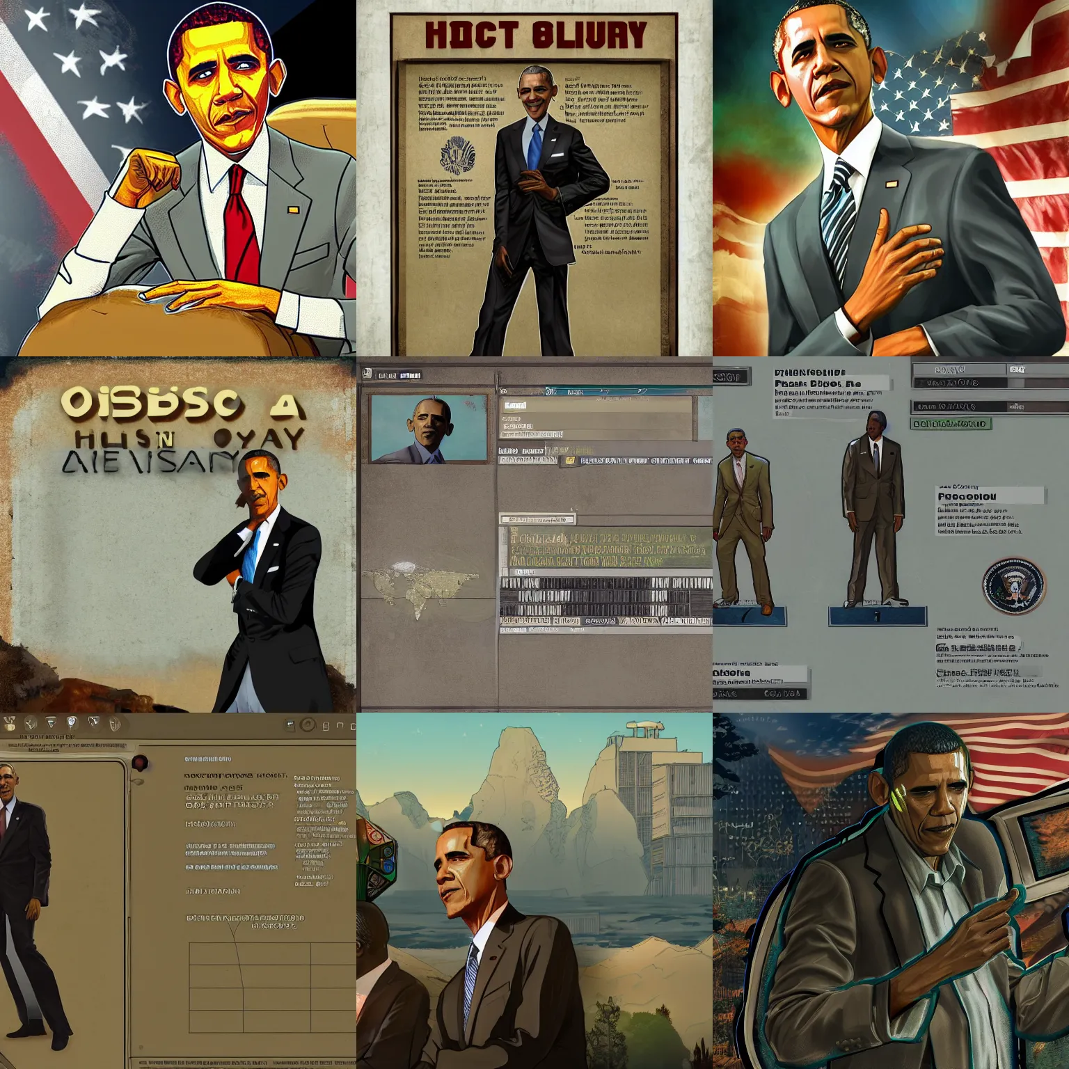 Prompt: obama in disco elysium, highly detailed