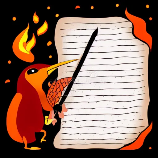 Image similar to young firehummingbird writes the letter'a'with a stream of fire onto a piece of parchment. rose field, cel shaded vector art trending on artstation childrens book