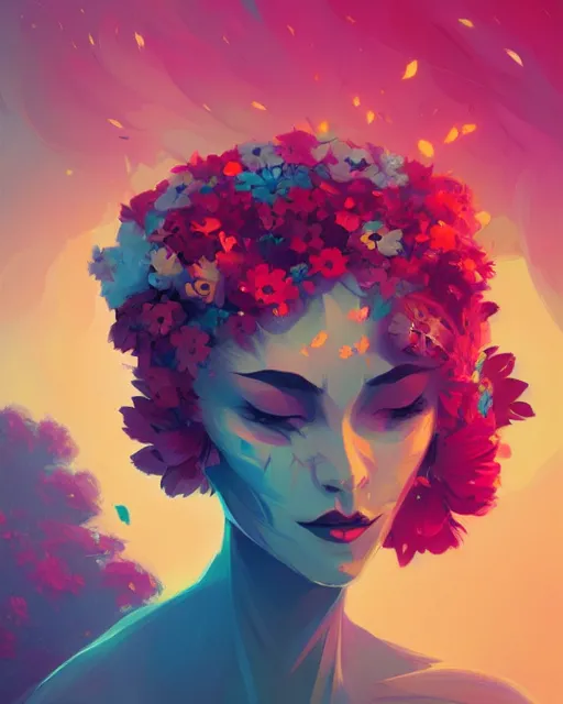 woman made of flowers, abstract art by ross tran and | Stable Diffusion ...