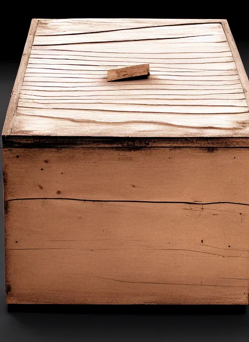 Image similar to realistic photo of cloud in a wooden box, front view, grain 1 9 9 0, life magazine reportage photo, metropolitan museum photo