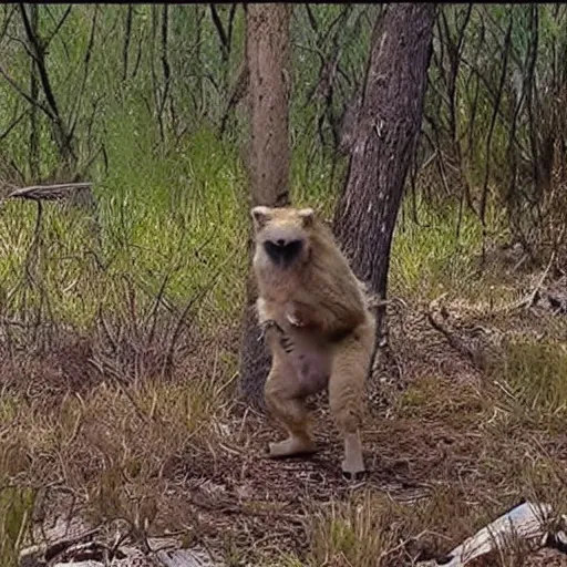 Prompt: Donald Trump behaving like a wild animal caught on trail camera, 4k, realistic, highly detailed