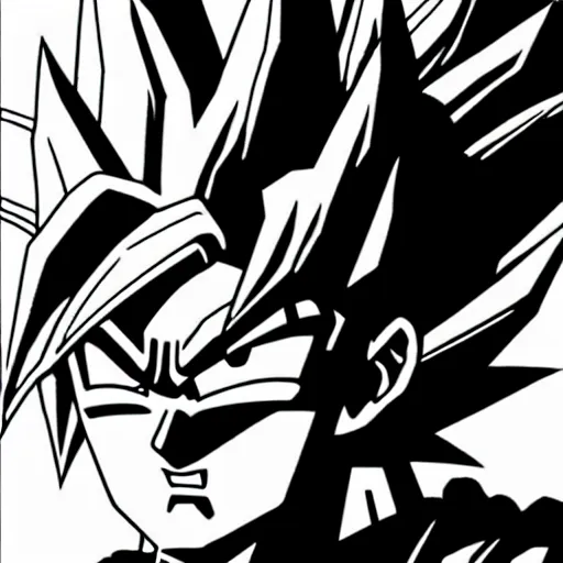 Image similar to Goku Warhammer 40k portrait, Black & White Art, fire, white background, sketch, Digital 2D, Character Design, in style Yasmine Putri